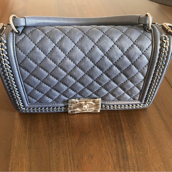 Chanel Navy Blue Caviar Boy Flap Shoulder Bag - Picture 13 of 14